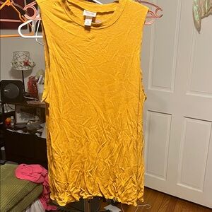 Mossimo Supply Co. Sleeveless Ribbed Tank in Mustard Yellow